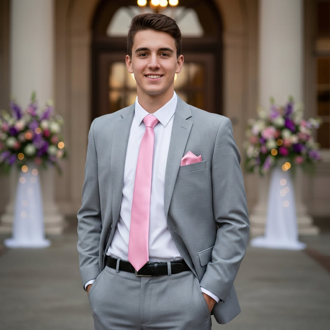 Baby Pink pocket squares for suits
