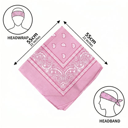 Baby Pink Paisley Cotton Bandana