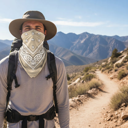 Beige Paisley Polyester Bandana