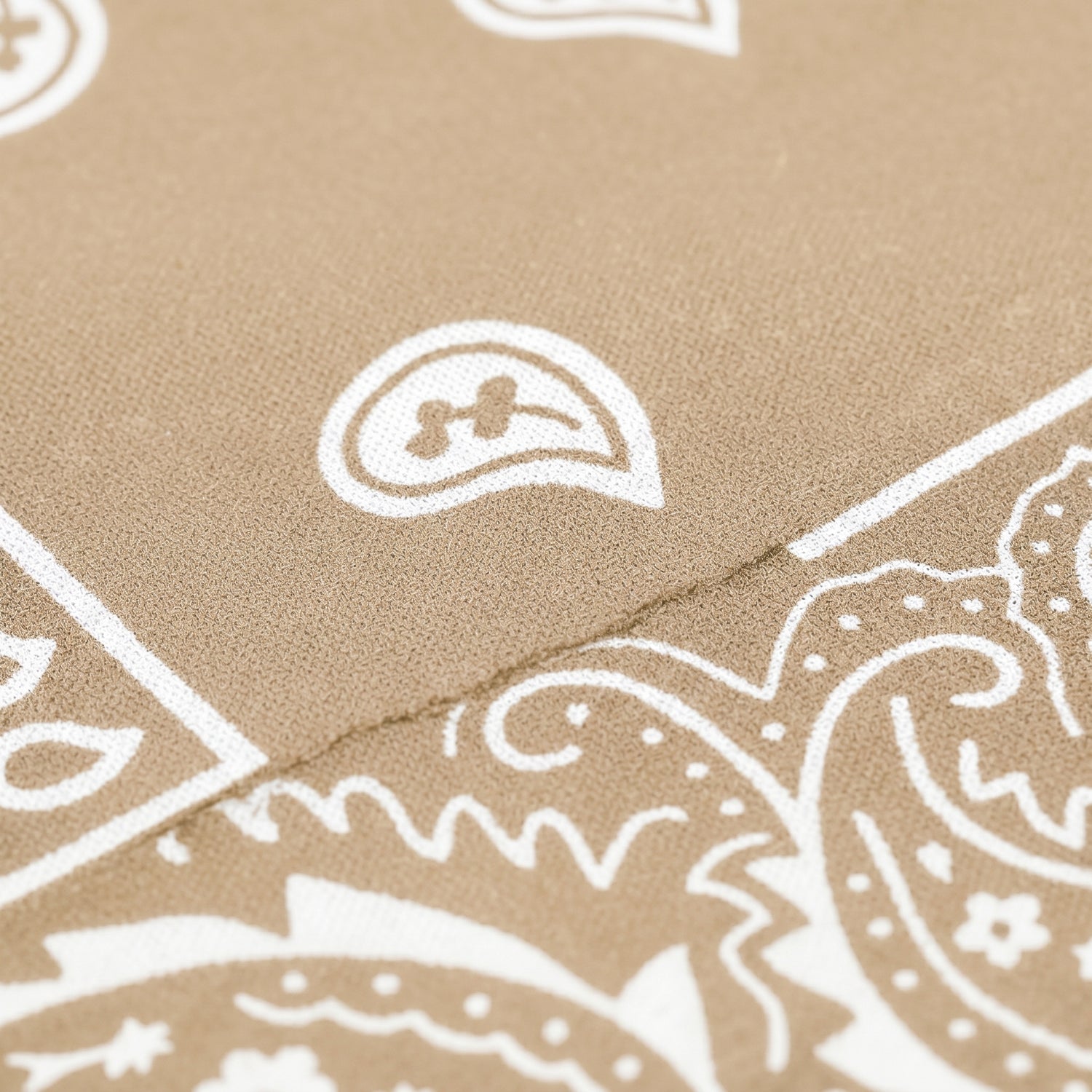 Beige Paisley Polyester Bandana