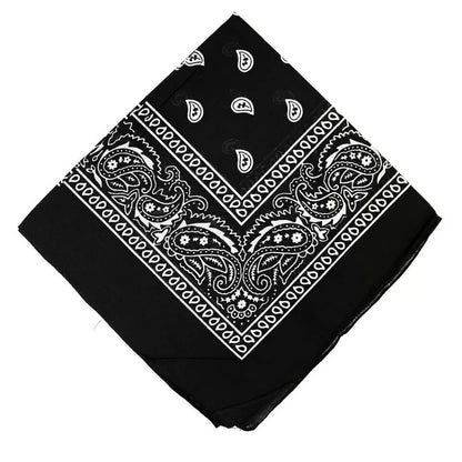 Black Paisley Polyester Bandana - Aamera Fashion