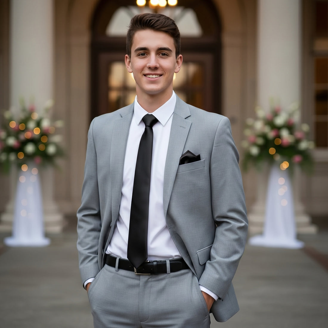 Black folding of pocket square
