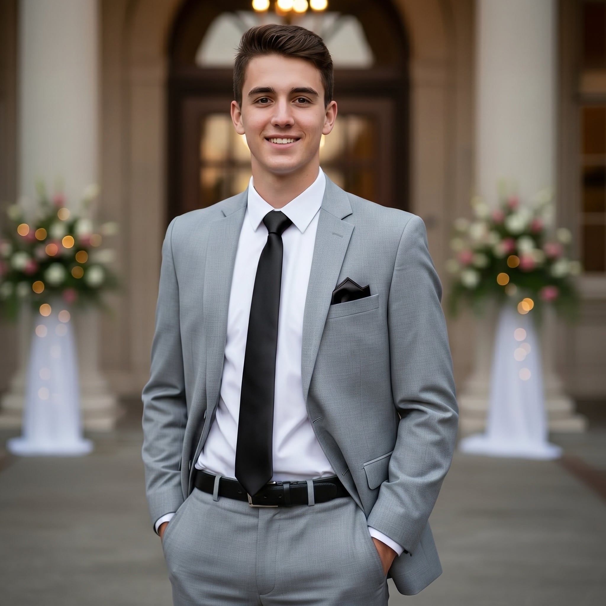 Black folding of pocket square