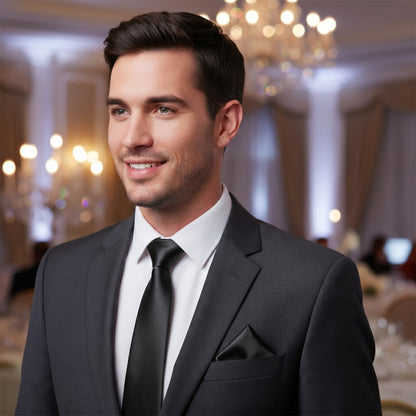 Black folding of pocket square