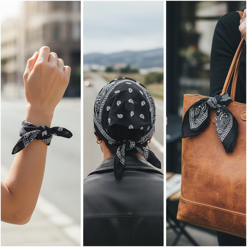 Black Paisley Cotton Bandana
