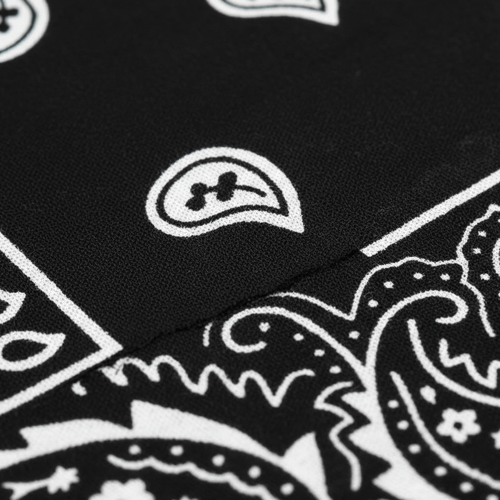 Black Paisley Cotton Bandana