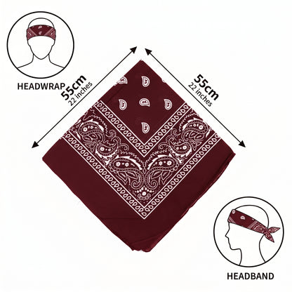 Brown Paisley Polyester Bandana