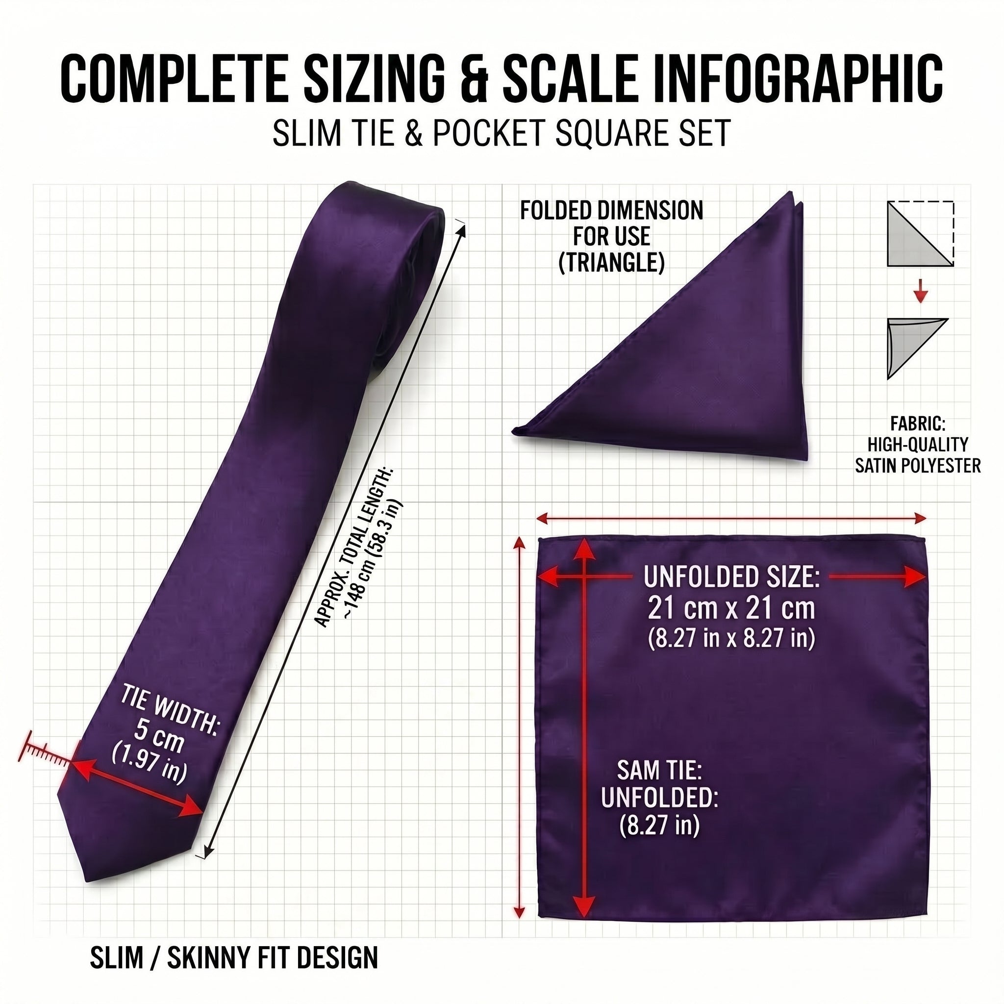 Dark Purple folding of pocket square