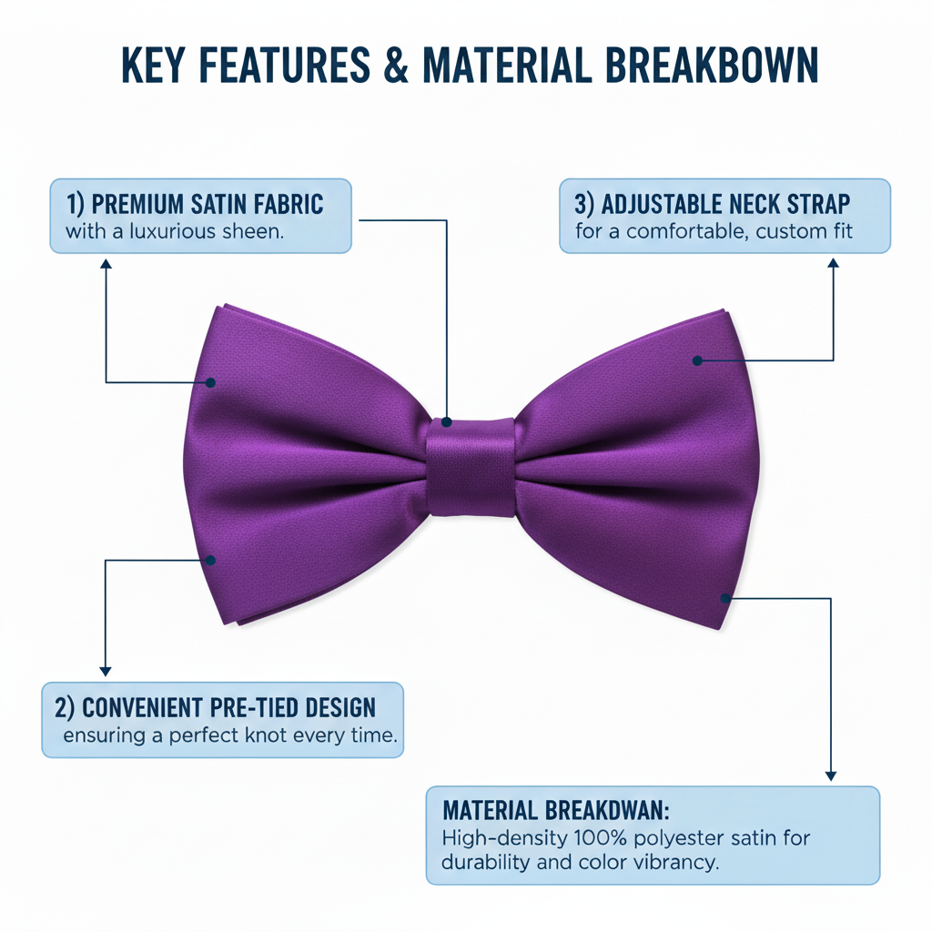 Dark Purple Bow Tie for Men
