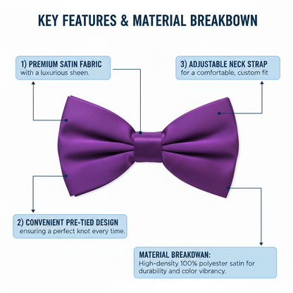 Dark Purple Bow Tie for Men