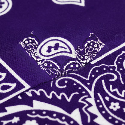 Dark Purple Paisley Cotton Bandana in 3 Pack