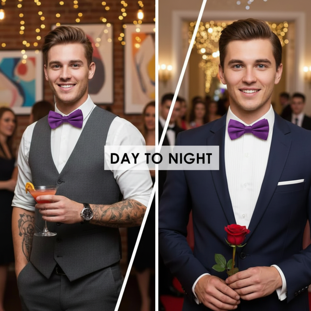 Dark Purple Bow Tie for Men