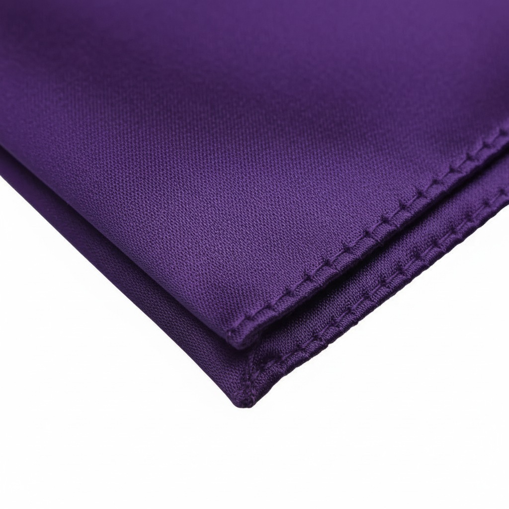 Dark Purple folding of pocket square