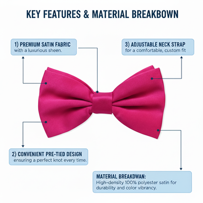 Hot Pink Bow Tie for Men