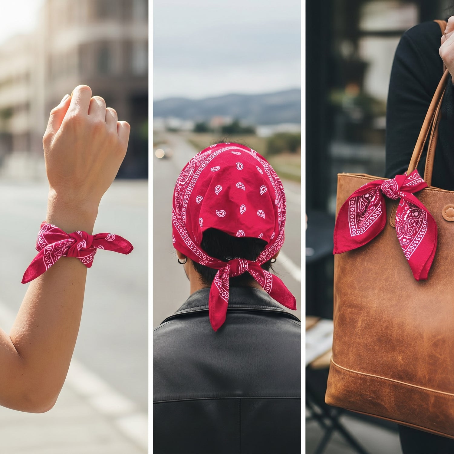 Hot Pink Paisley Cotton Bandana in 3 Pack