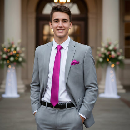 Hot Pink pocket squares for suits