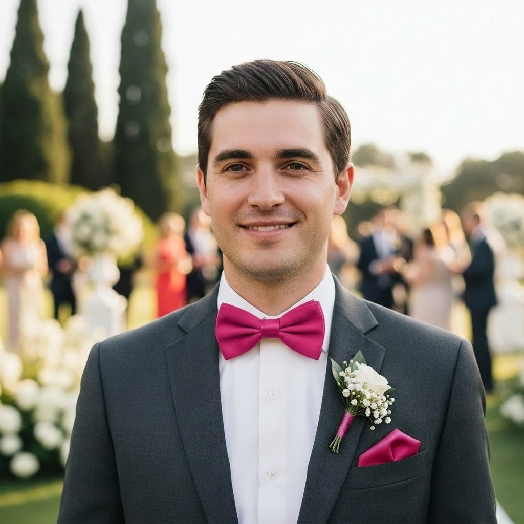 Hot Pink Bow Tie for Men