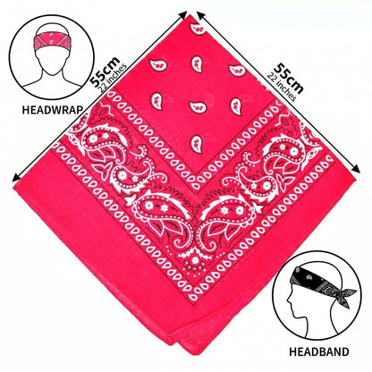 Hot Pink Paisley Cotton Bandana in 3 Pack