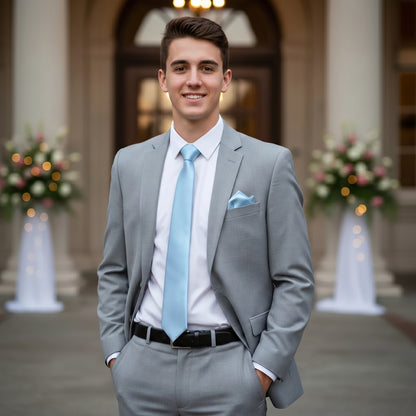 Light Blue folding of pocket square