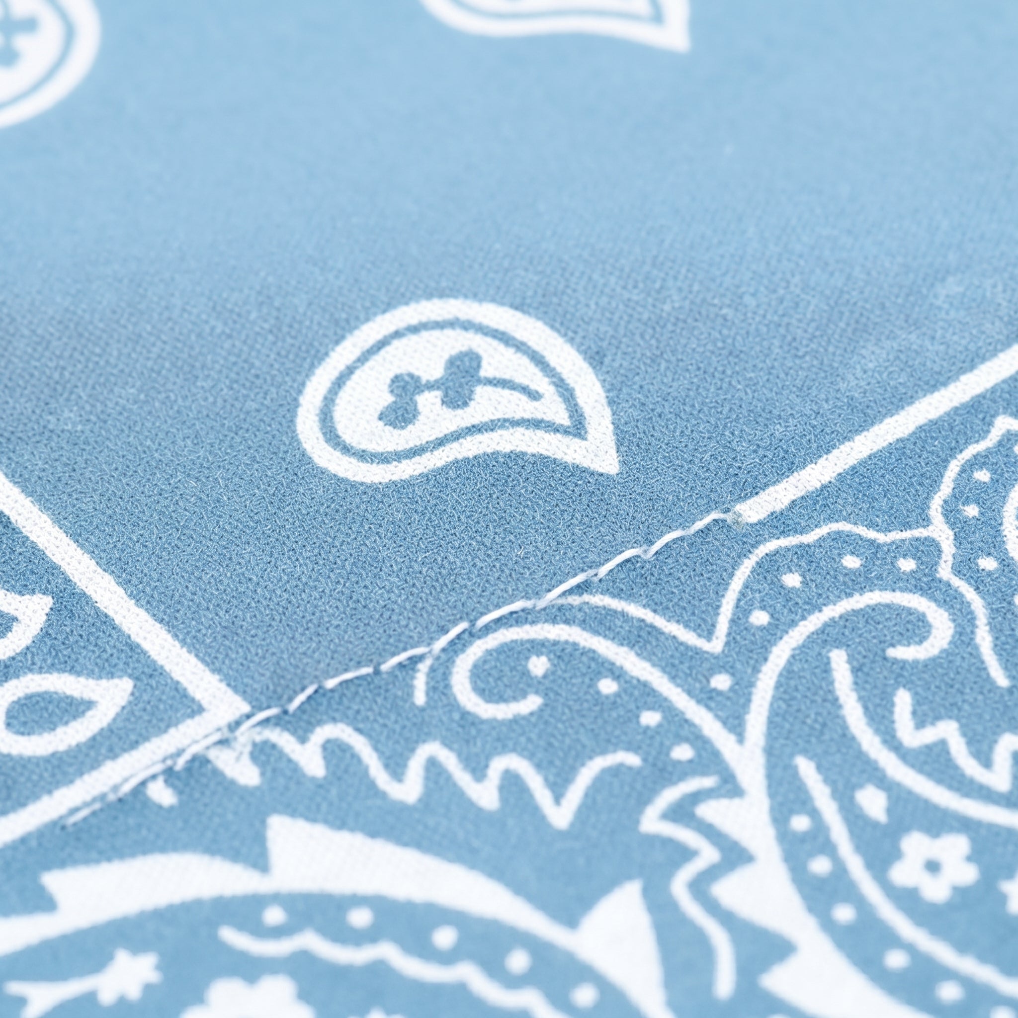 Light Blue Paisley Cotton Bandana