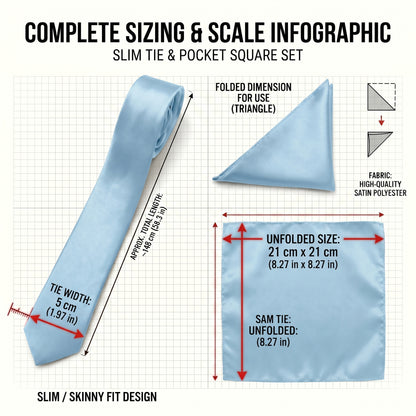 Light Blue folding of pocket square