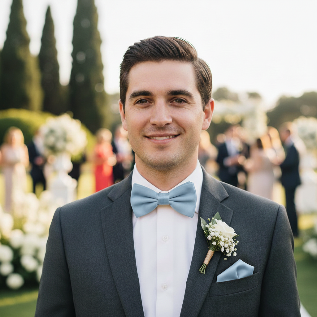 Light Blue Bow Tie for Men