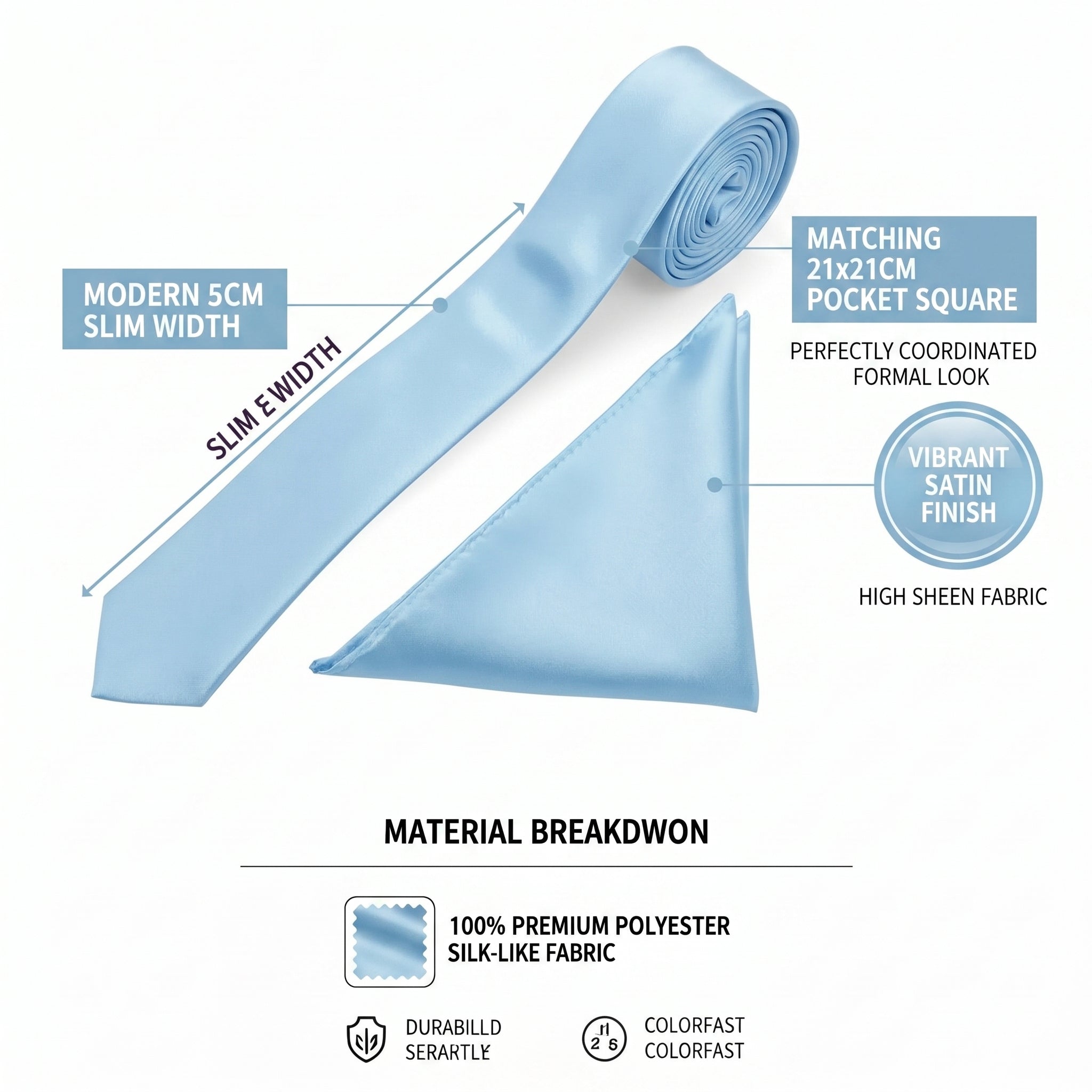 Light Blue folding of pocket square