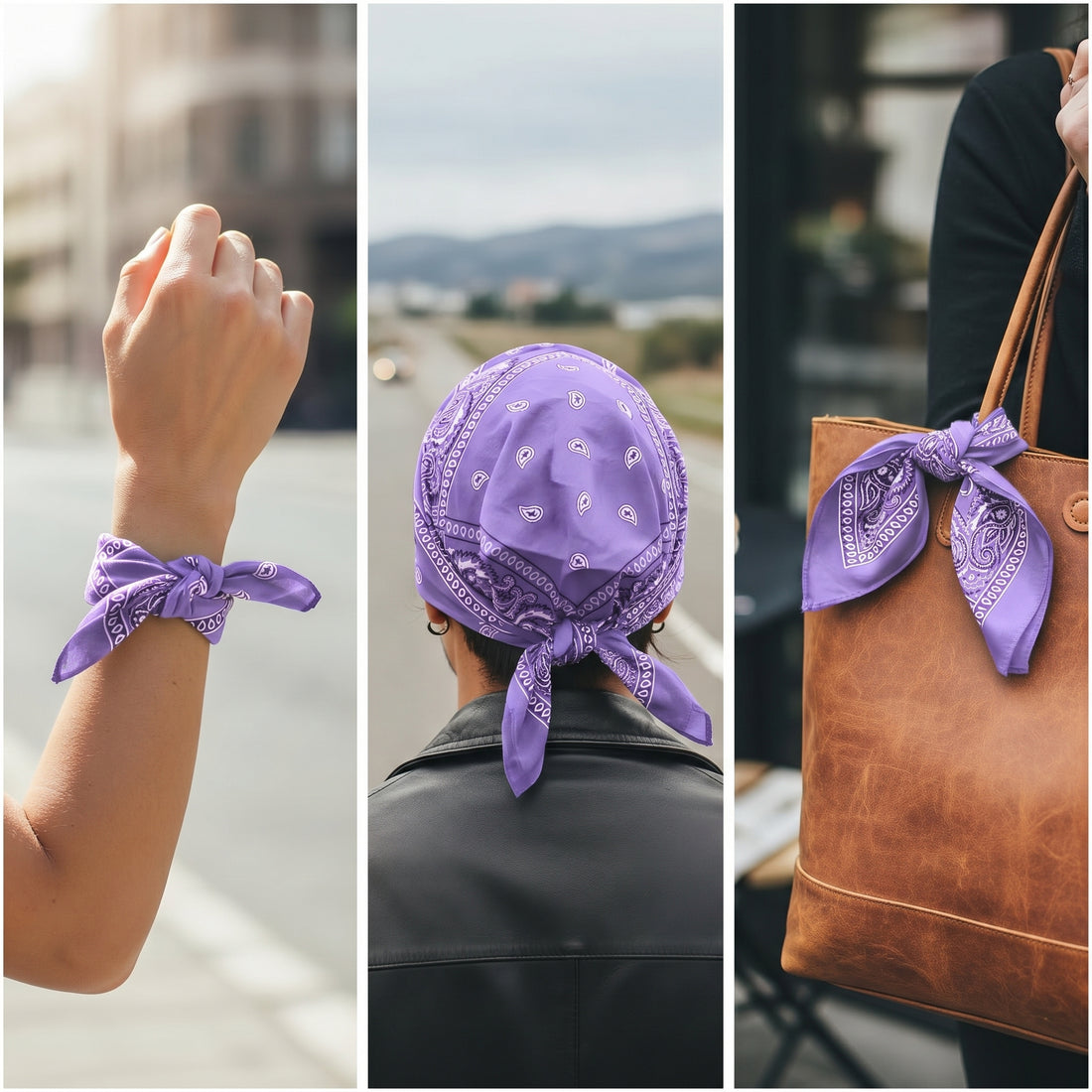 Light Purple Paisley Cotton Bandana