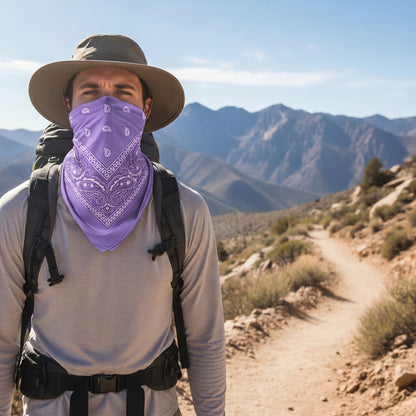 Light Purple Paisley Polyester Bandana