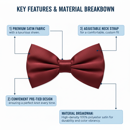 Maroon Bow Tie for Men