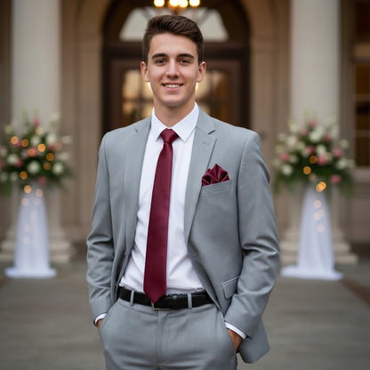 Maroon pocket squares for suits