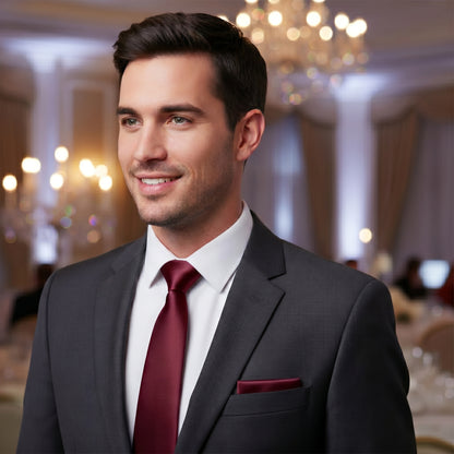 Maroon pocket squares for suits