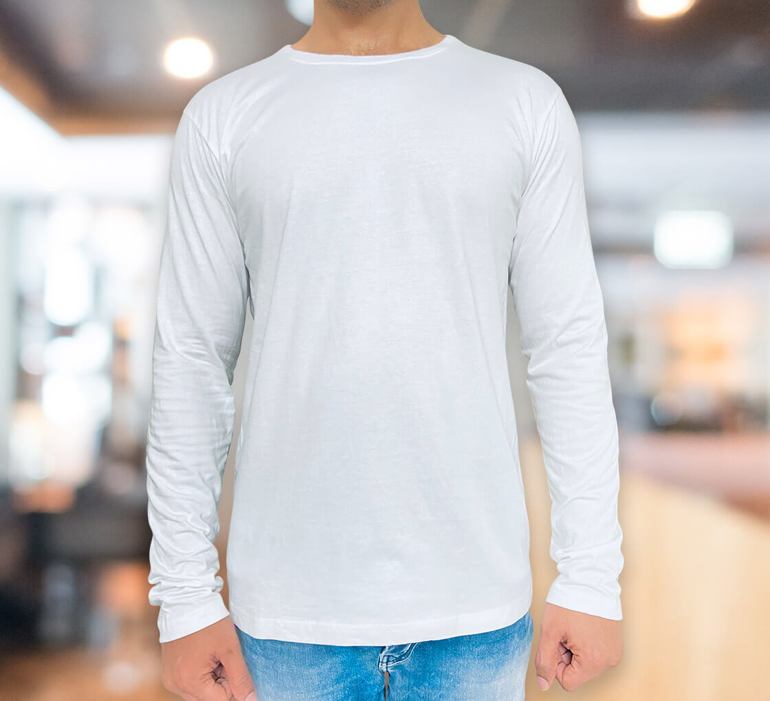 Customize Men’s Organic Long Sleeve Crew Neck T-Shirt – Customized