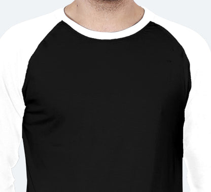Customized Men’s Raglan T-Shirt – Black | Casual Comfort with a Custom Edge