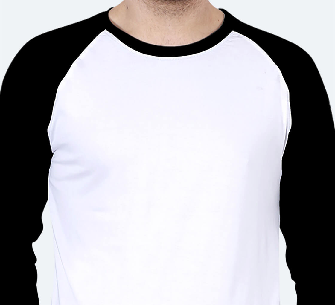 Customized Men’s Raglan T-Shirt – White | Casual Comfort with a Custom Edge