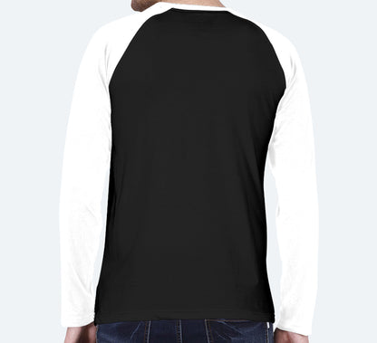 Customized Men’s Raglan T-Shirt – Black | Casual Comfort with a Custom Edge