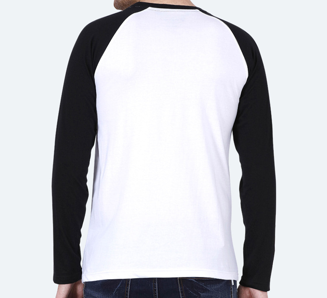Customized Men’s Raglan T-Shirt – White | Casual Comfort with a Custom Edge