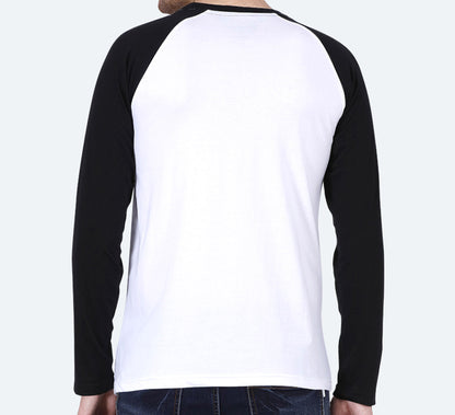 Customized Men’s Raglan T-Shirt – White | Casual Comfort with a Custom Edge