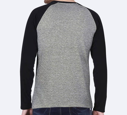 Customized Men’s Raglan T-Shirt – Grey | Casual Comfort with a Custom Edge