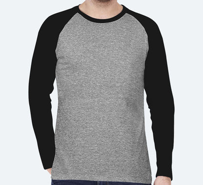 Customized Men’s Raglan T-Shirt – Grey | Casual Comfort with a Custom Edge