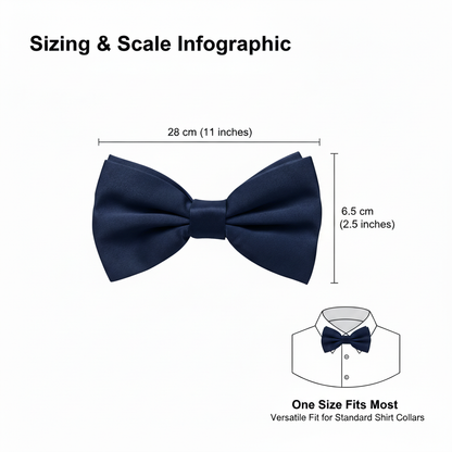 Navy Blue Bow Tie for Men