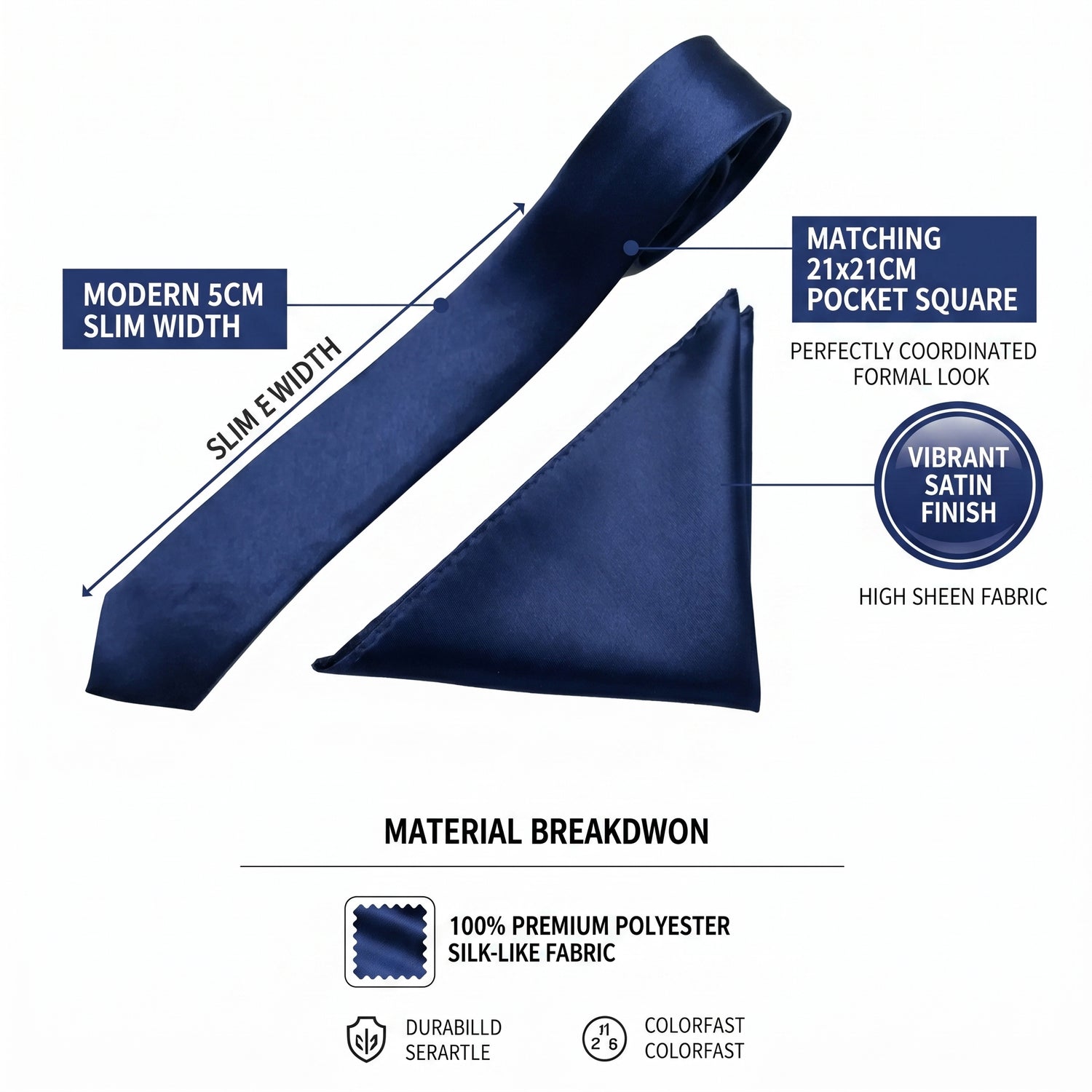 Navy Blue pocket squares for suits