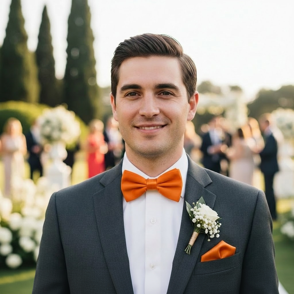 Orange Bow Tie for Men