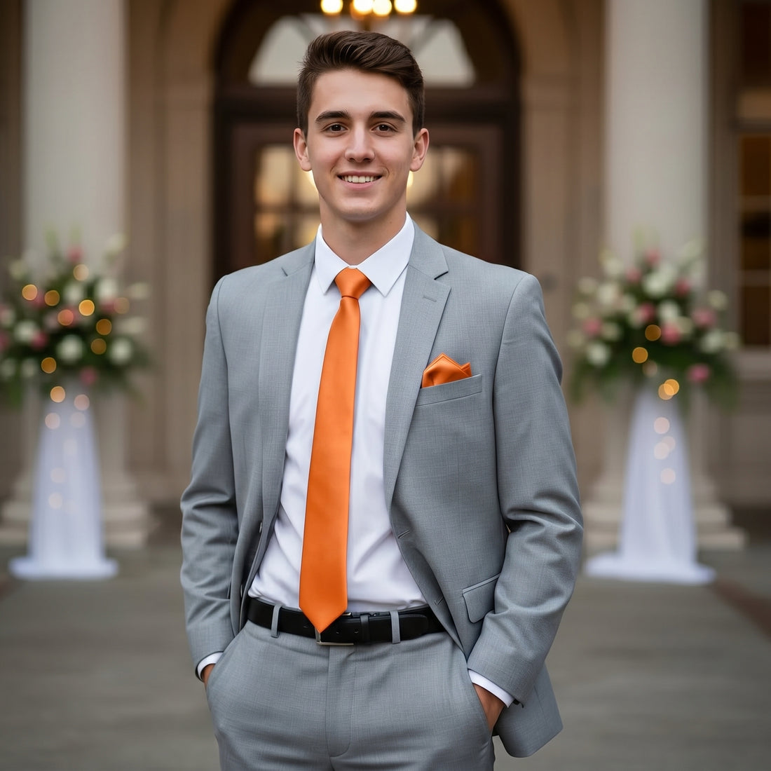 Orange folding of pocket square