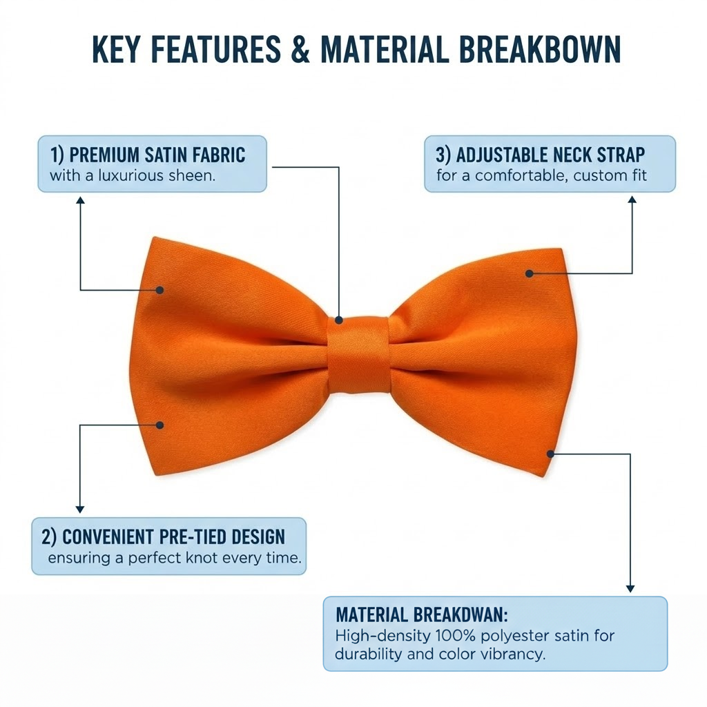 Orange Bow Tie for Men