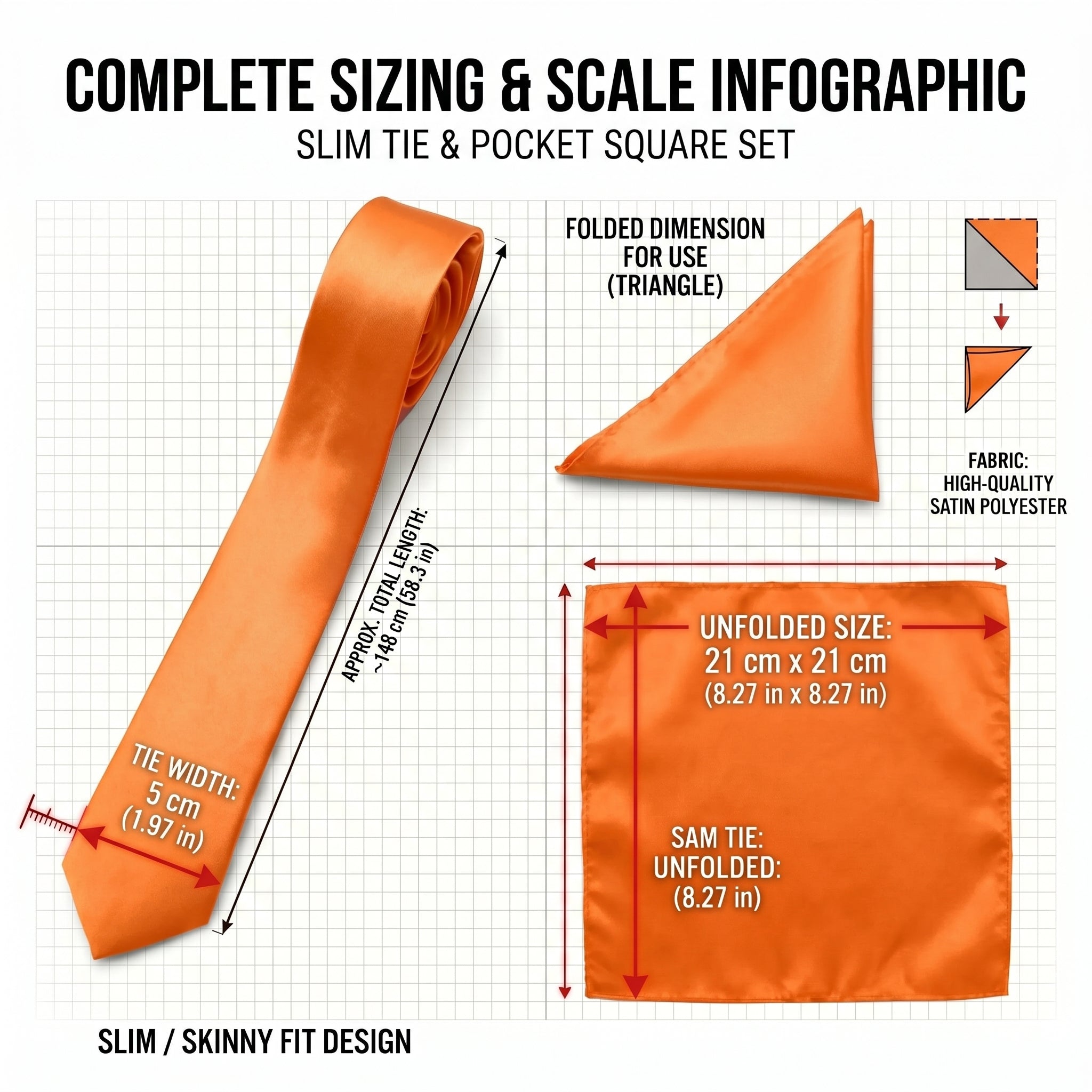 Orange folding of pocket square