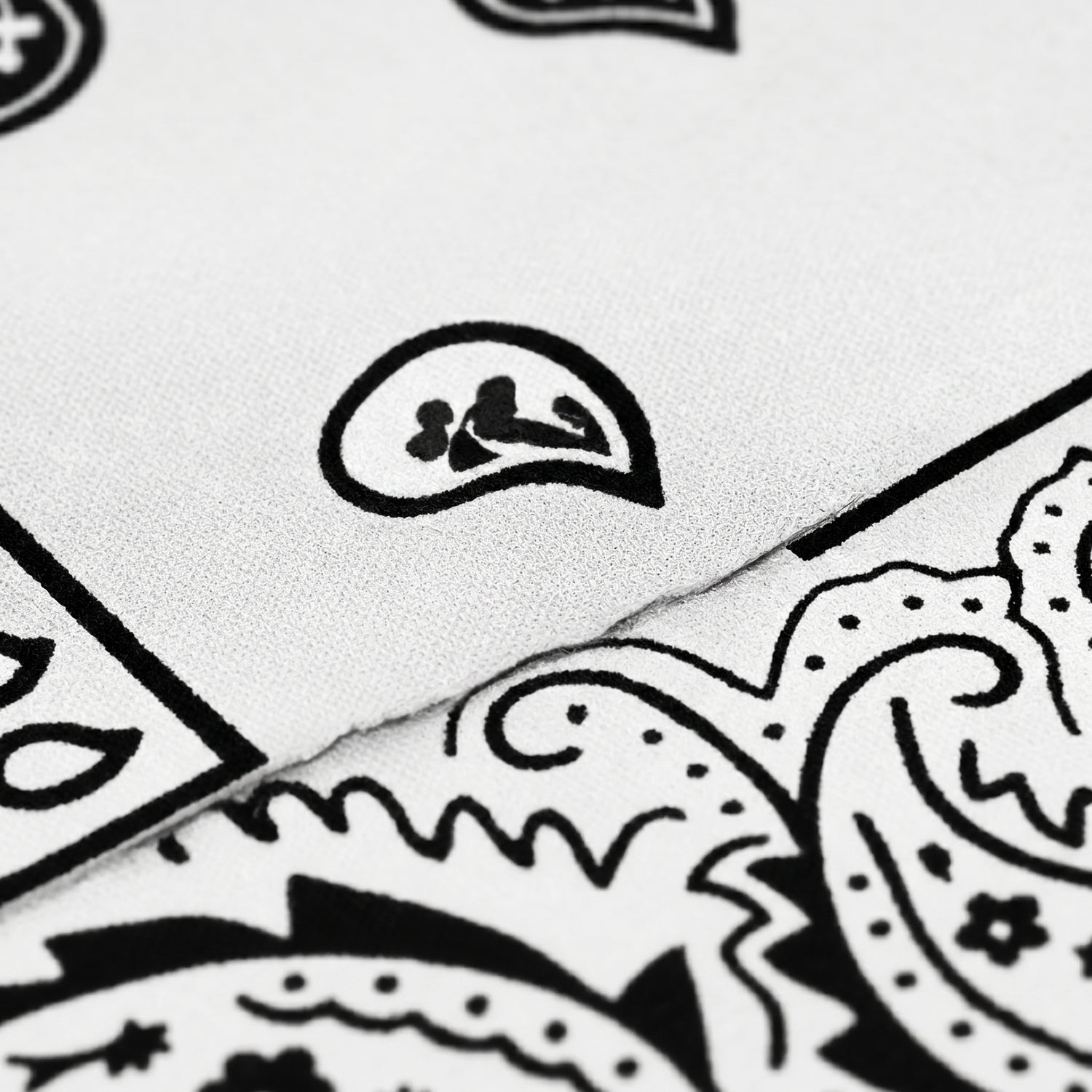 White Paisley Polyester Bandana