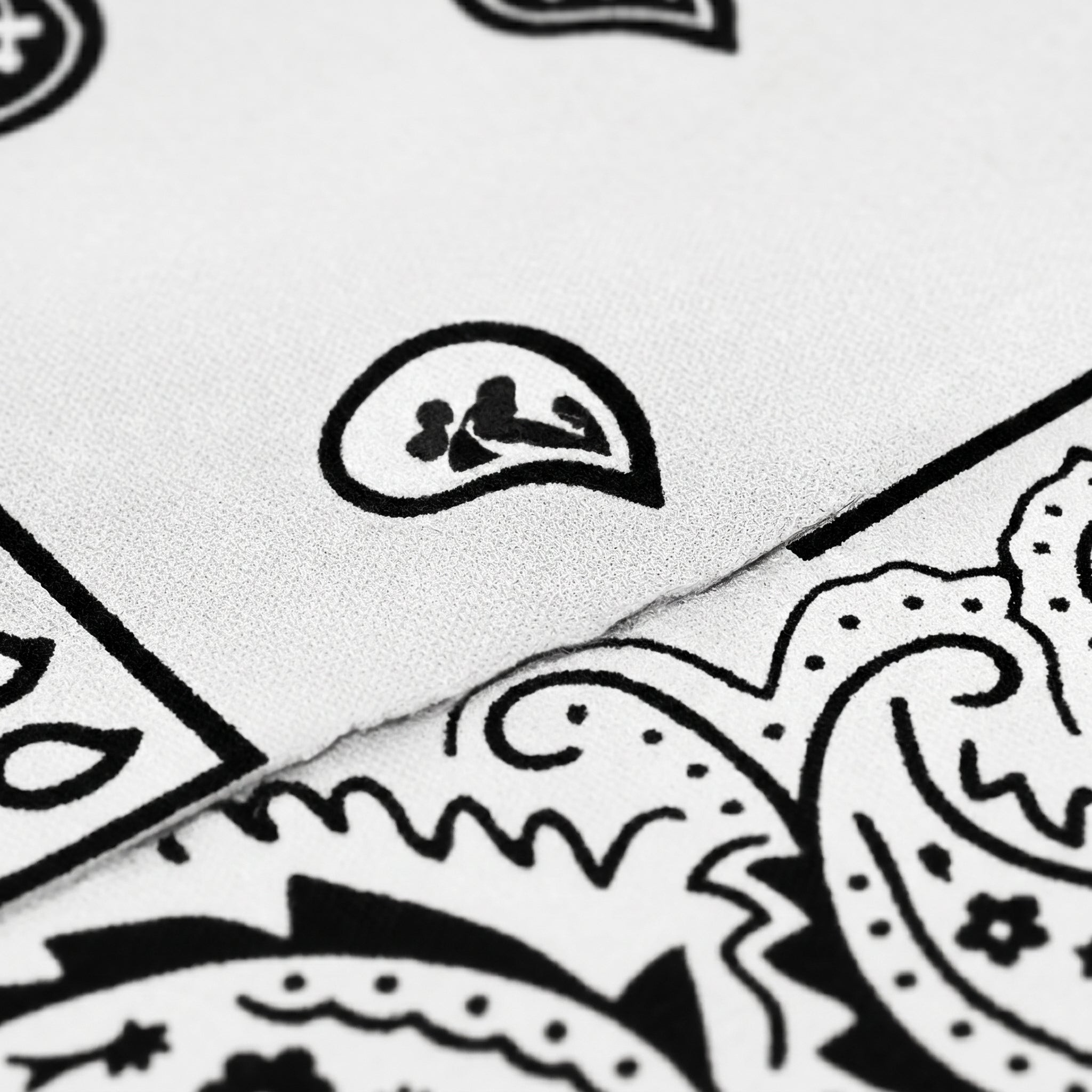 White Paisley Polyester Bandana