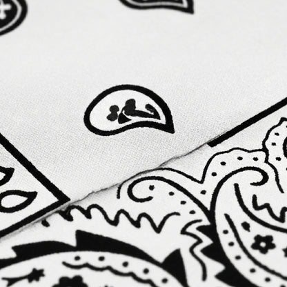 White Paisley Polyester Bandana