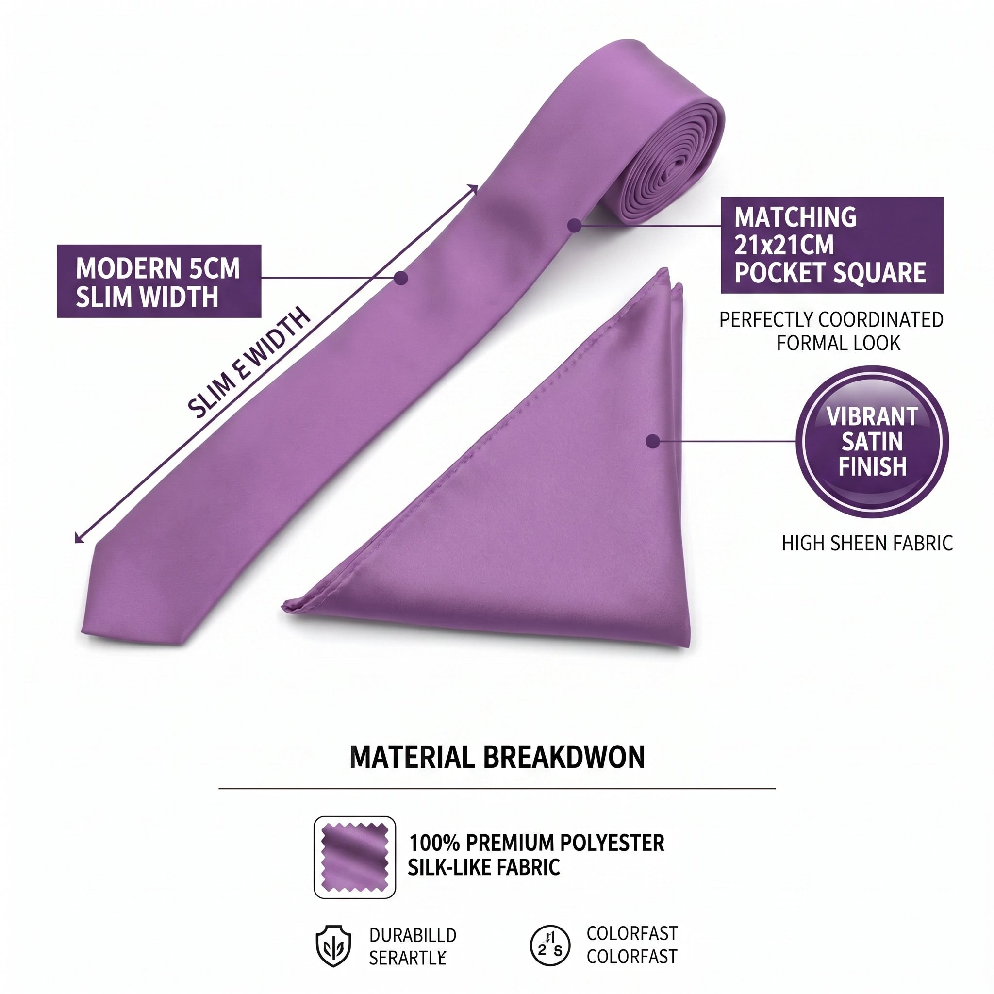 Purple folding of pocket square